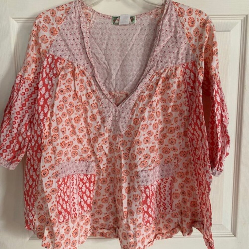 Flying Tomato By Salt & Pepper Asian Smock Top Women's Size S